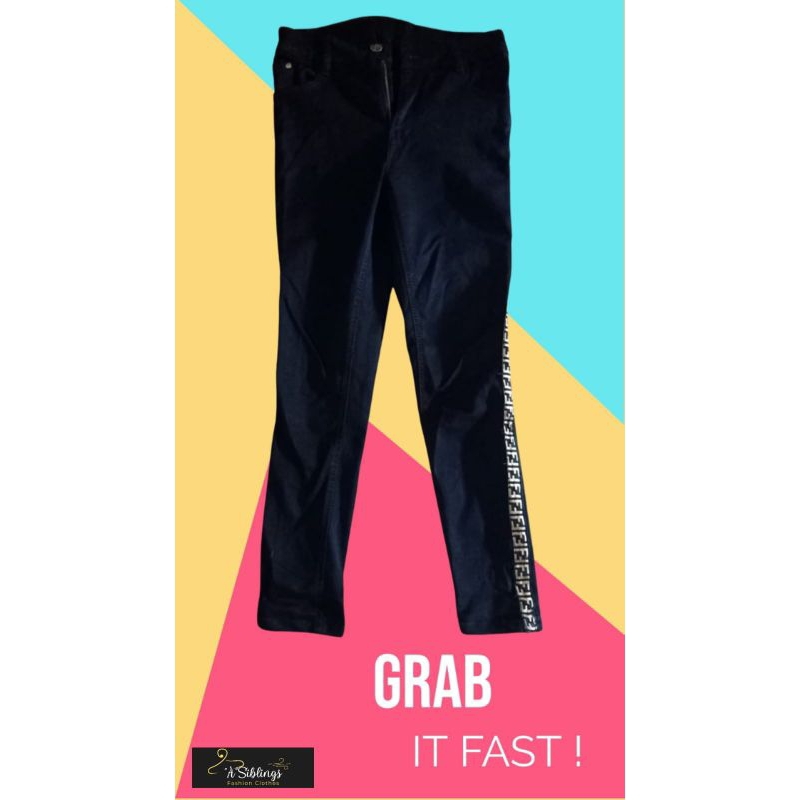 (Preloved) Celana Jeans Wanita Panjang Strip Fendi