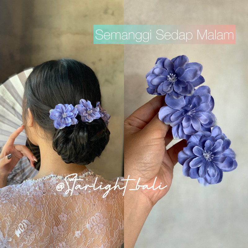 STARLIGHT BALI - Semanggi Bunga Sedap Malam (3bunga) / Semanggi Kain / Aksesoris Rambut / Semanggi B