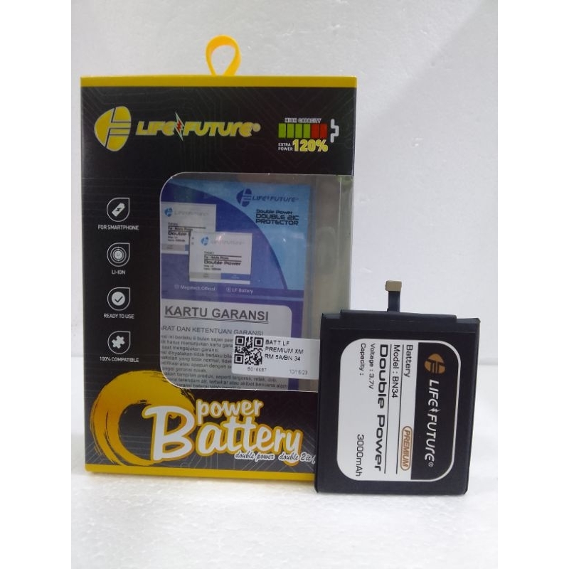 BATRE LF PREMIUM XIAOMI REDMI 5A / BN34 DOUBLE POWER