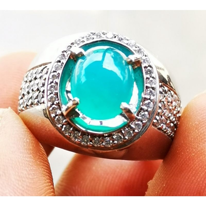 Batu natural bacan doko super crystal Ring perak asli pesanan