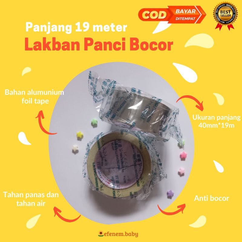 LAKBAN PANCI BOCOR / Lakban Alumunium Foil Tape Tahan Panas dan Tahan Air Anti Bocor