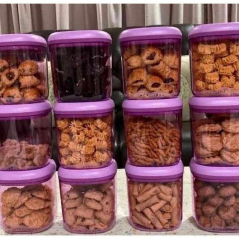 crystal canister ungu Malay preloved (6pcs)