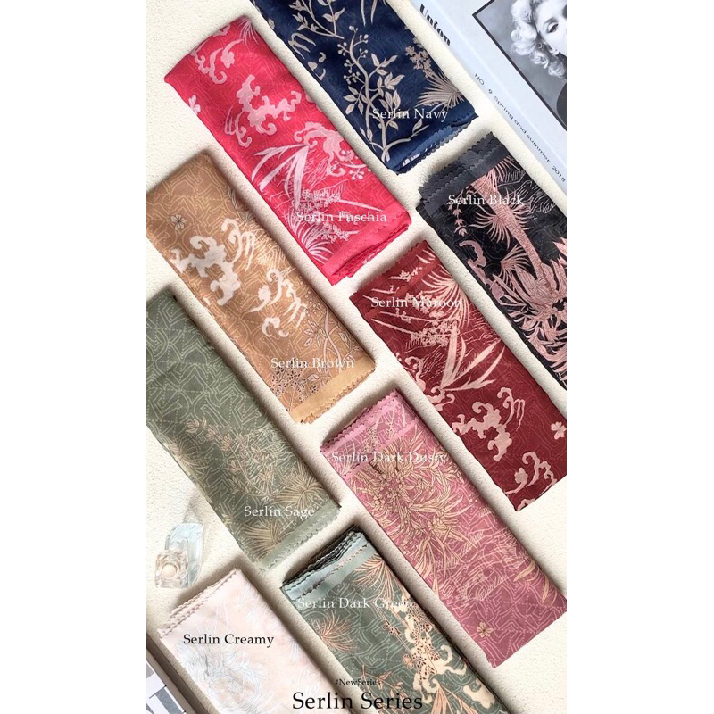 Jilbab Voal Motif  / Jilbab segi empat  / Kerudung segi empat motif