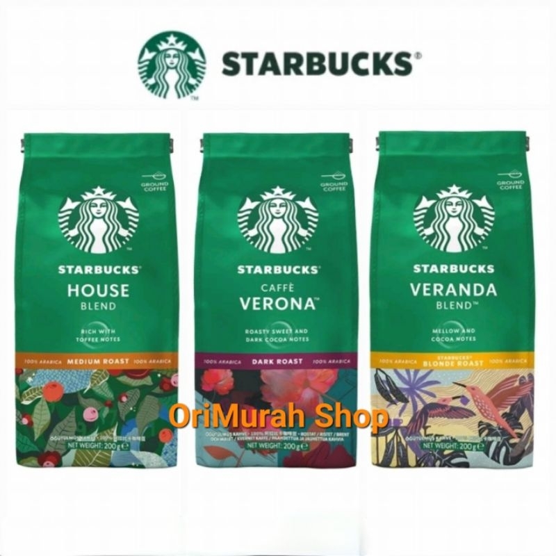 

Starbucks Ground Coffee Veranda Verona House Blend 200 Gram Kopi Bubuk Arabika Medium Dark Blonde Roast Arabica 200 g