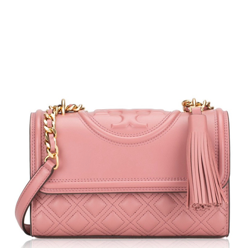 Preloved Tory Burch Fleming Small Convertible Shoulder Bag Pink Magnolia