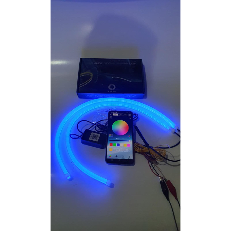 Lampu LED DRL Alis Flexibel WRGB APP 30 60 cm Welcome + RGB Matrix Mobil Motor Vinyx 30cm 60cm Selang Sein