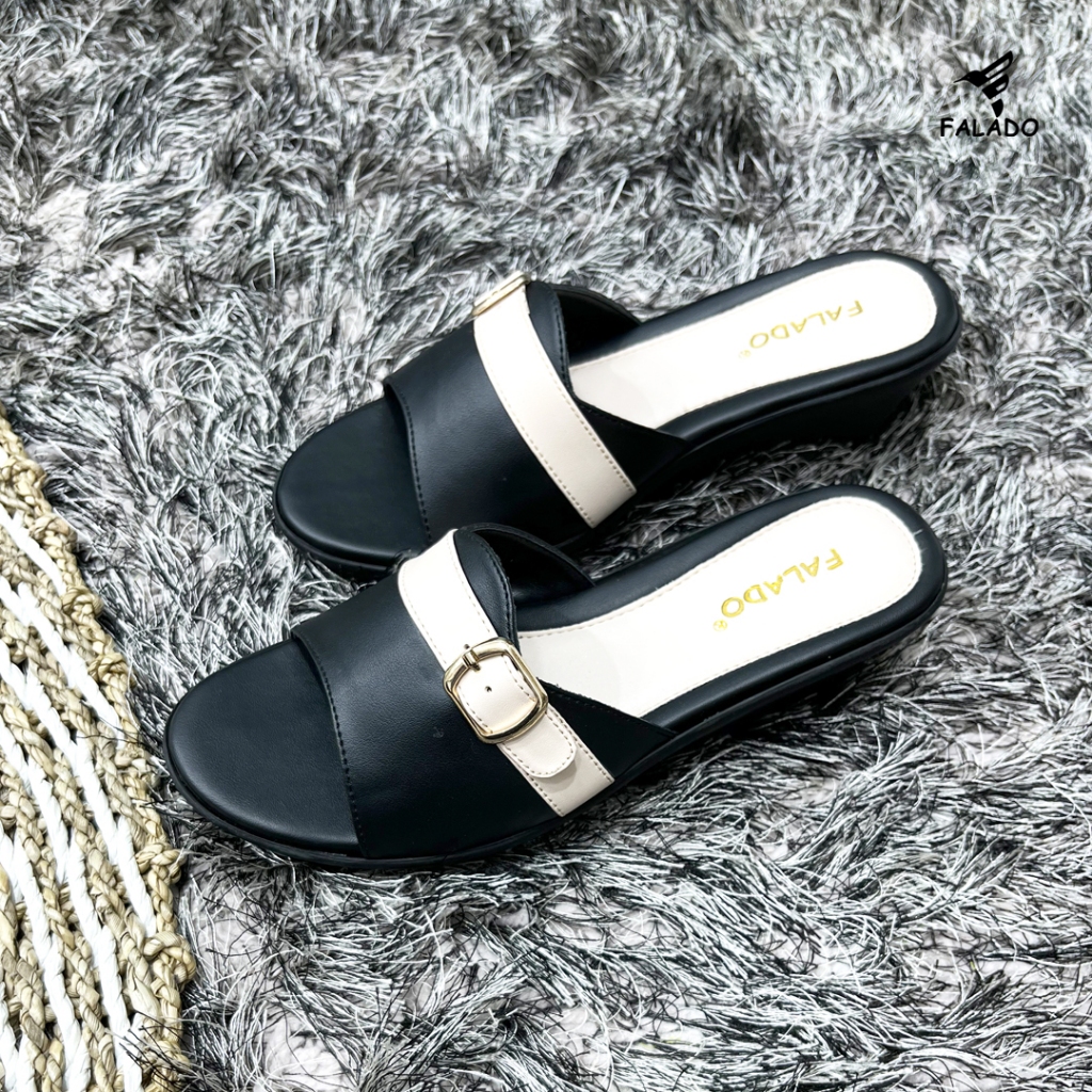 Falado Cindy Wedges Wanita 6cm – Sandal Wedges Hak Tinggi Empuk Sepatu Wanita Kerja Formal