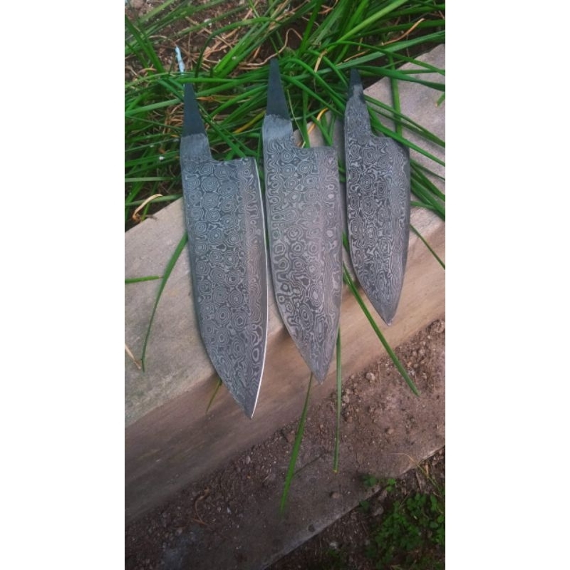 pisau. pilet Santoku pamor damascus asli temp