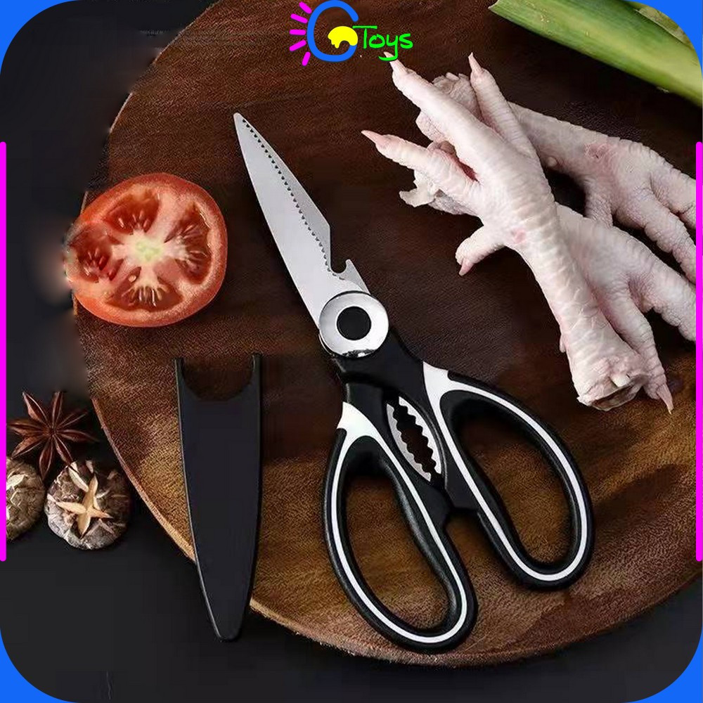 Promo Cr-C998 Gunting Dapur Serbaguna Stainless Tahan Karat Set Tutup / Gunting Ayam Ikan Daging