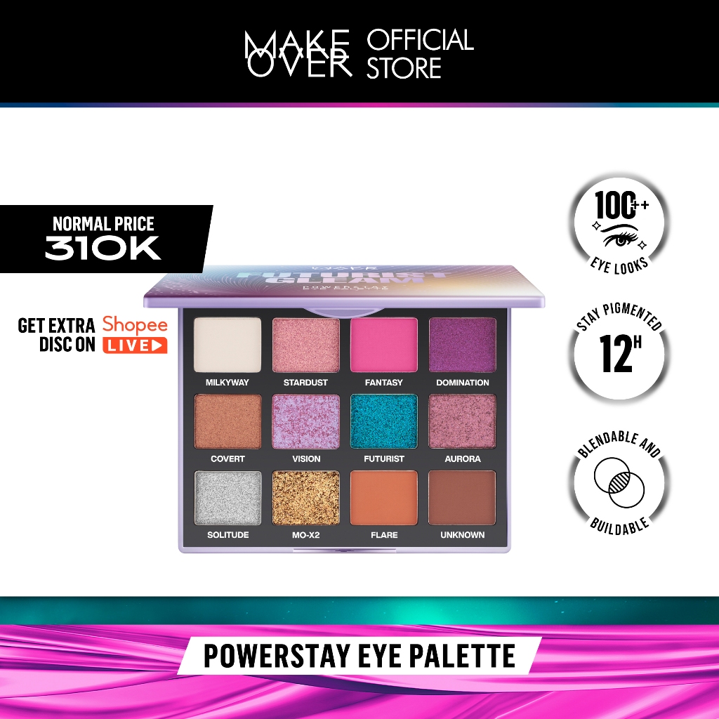 MAKE OVER Powerstay Eye Palette - Eyeshadow Palette Pigmented Long Lasting