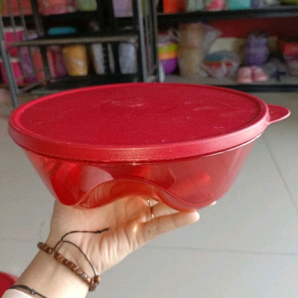 Bowl Merah kristal Tupperware ori