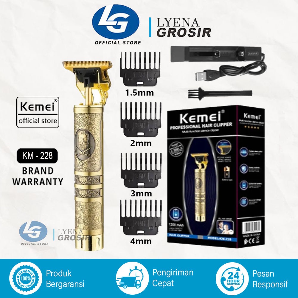 Clipper KEMEI KM-228 Vintage T-blade Mesin Pemotong untuk Tukang Cukur KM 228