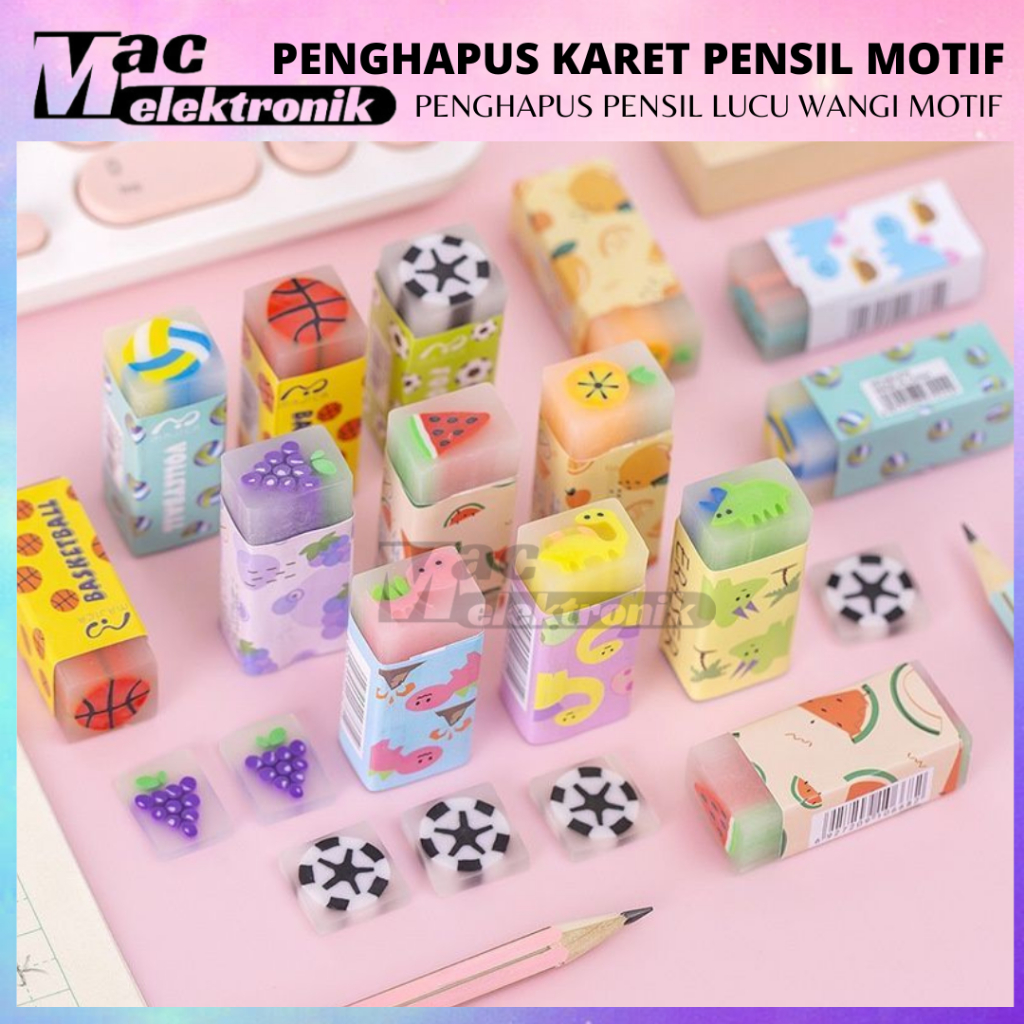 

Penghapus Lucu Imut Motif Buah Hewan Dinosaurus Hati Eraser
