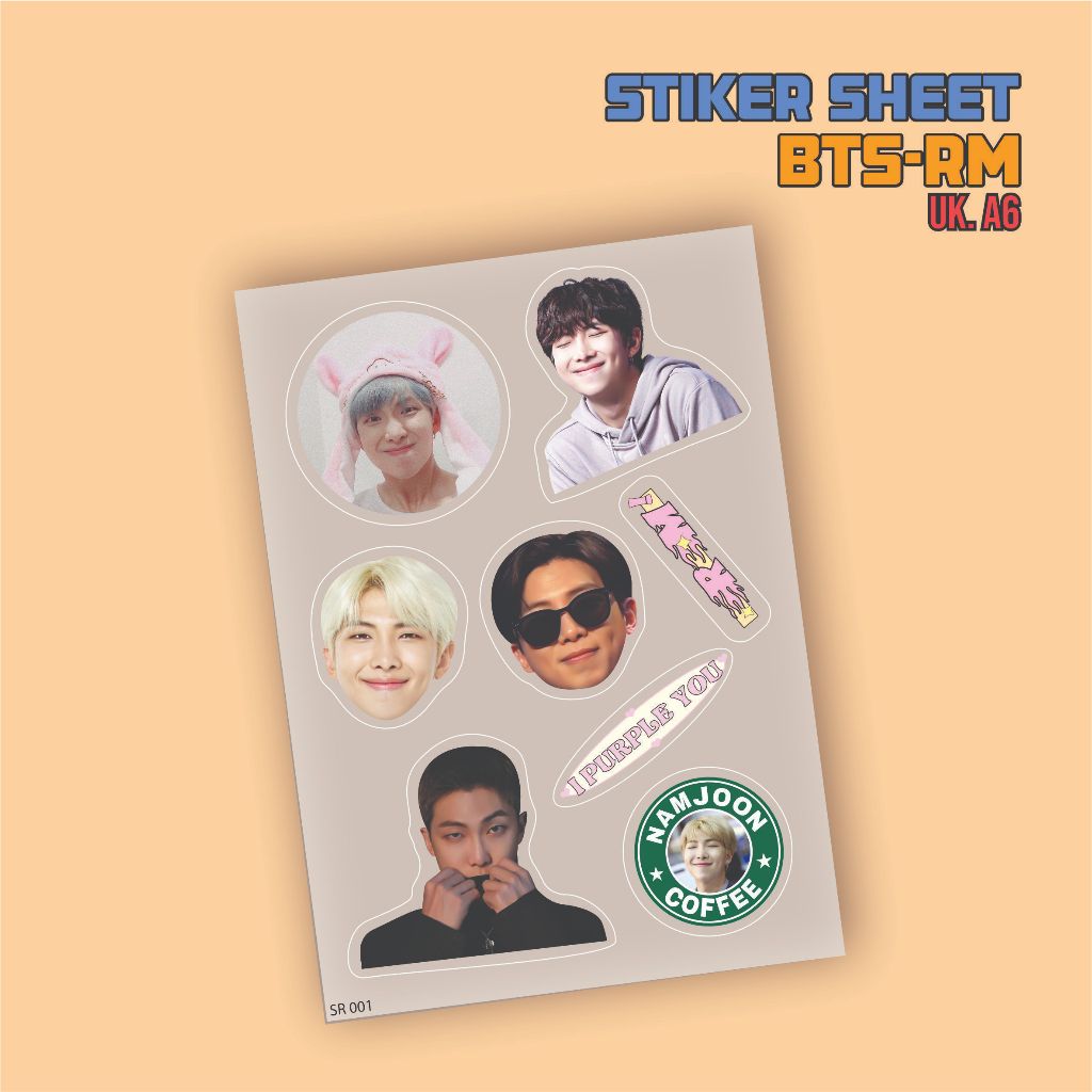 

BTS-RM Stiker Sheet A6 Sticker Deco Laptop Transparant Waterproof