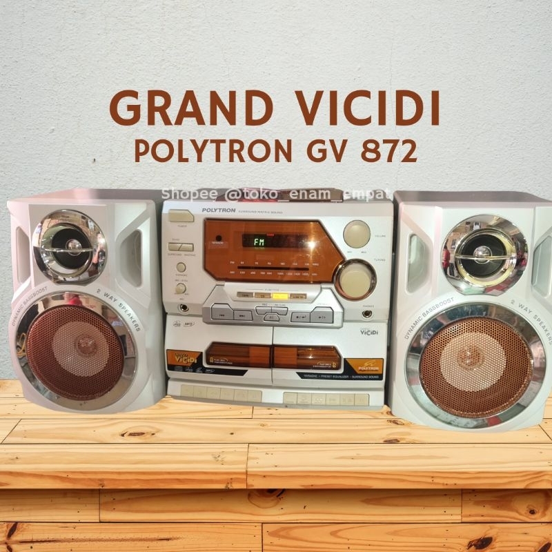 GRAND VICIDI POLYTRON GV 872 GV872 2 WAY SPEAKER HOME THEATER SPIKER COMPO VINTAGE JADUL RADIO FM AM