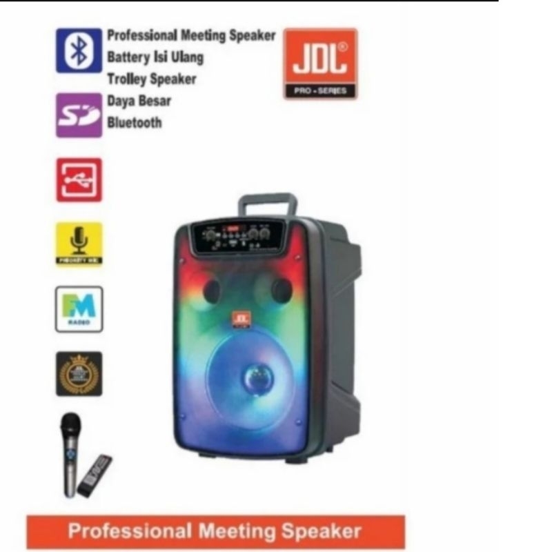 Speaker AKTIF PORTABLE JDL Q8 FW 8 INCH SPEAKER BLUTOOTH WIRELESS