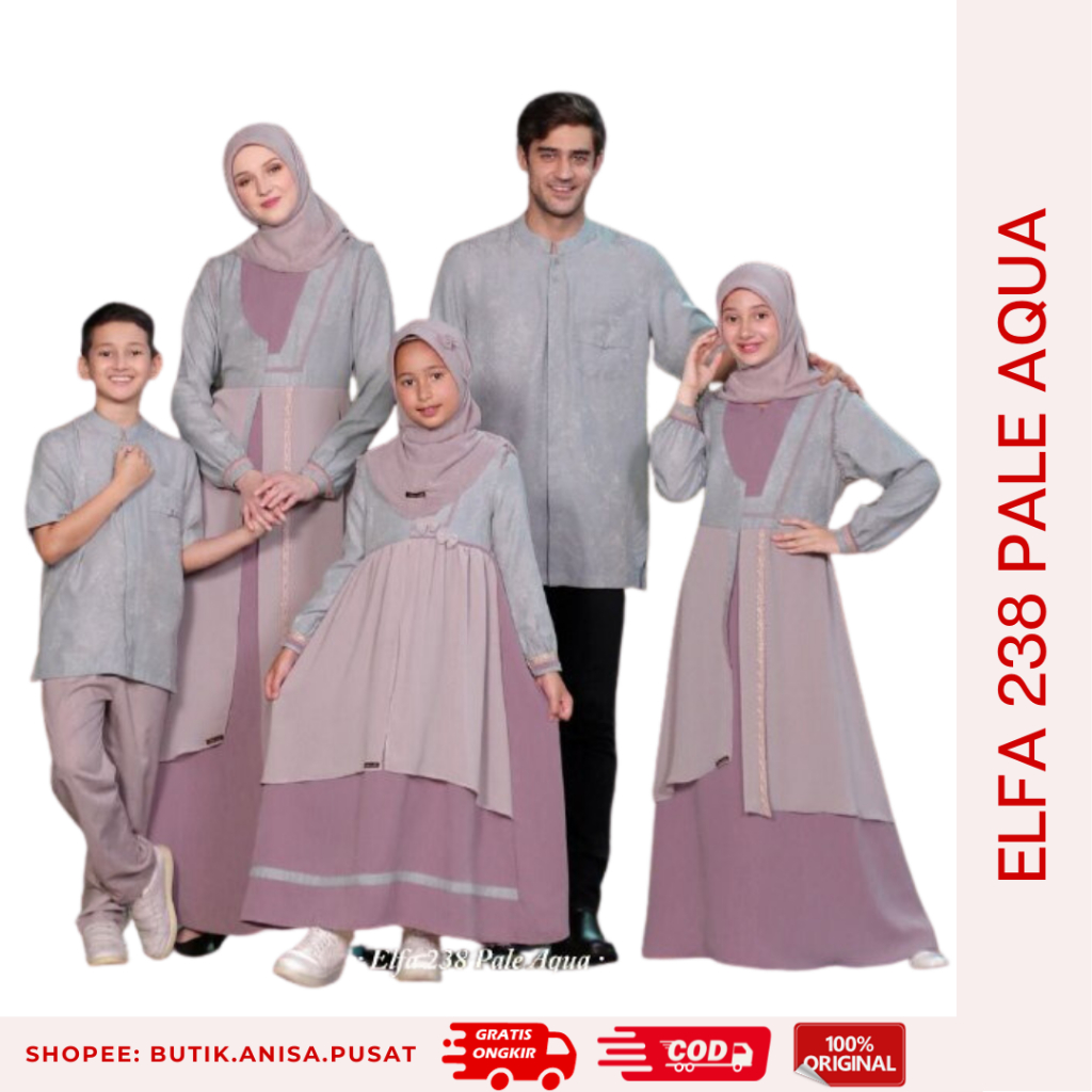 ETHICA ELFA 238 PALE AQUA Sarimbit Keluarga 2023 KAGUMI 244 KAHFI 211