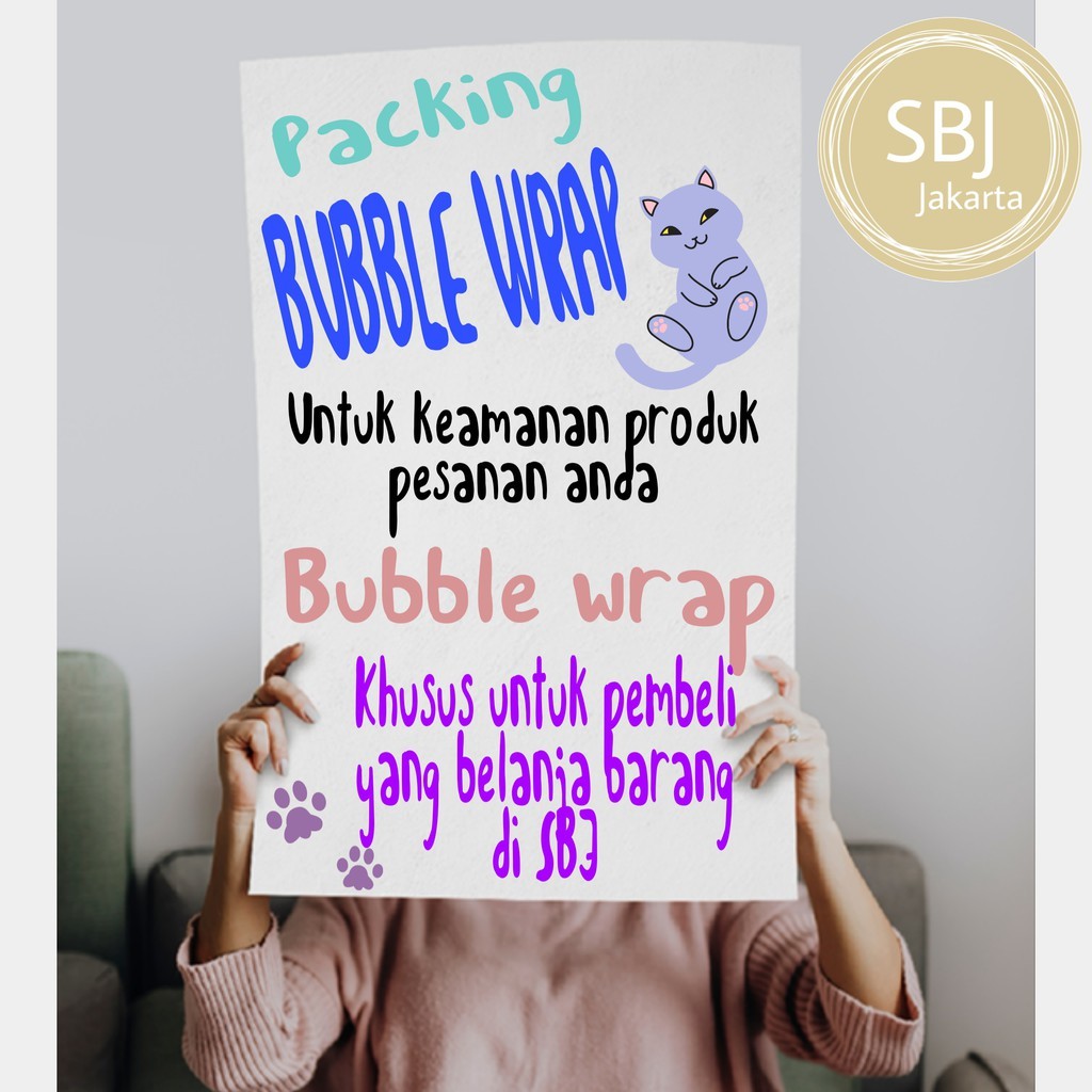 

Plastik bubble (bubble wrap) UNTUK PACKING TAMBAHAN / JANGAN ORDER BUBBLE WRAP SAJA