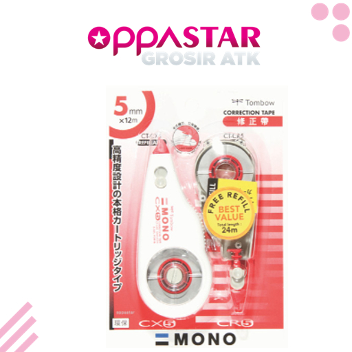 

Tipex Kertas Correction Tape Tombow Mono CX5 CR5 5 mm x 12 m + Refill