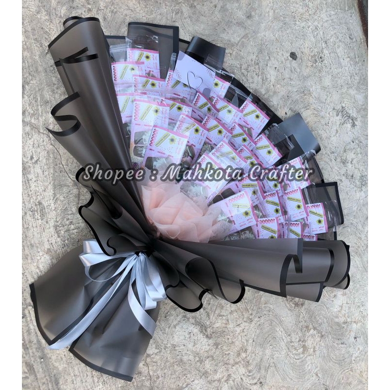 buket uang kosongan isi 25 lembar kertas transparan