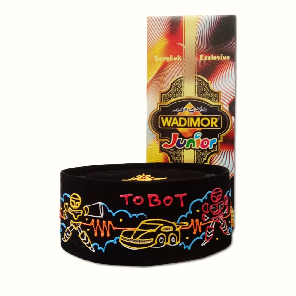 Peci Songkok Anak Wadimor Bordir AC Motif TOBOT / ROBOT