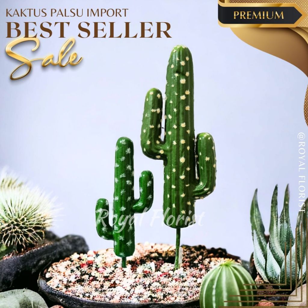 Kaktus Hias Koboi Palsu/Kaktus Belimbing Artificial 30-42 cm/Bunga Hias Kaktus