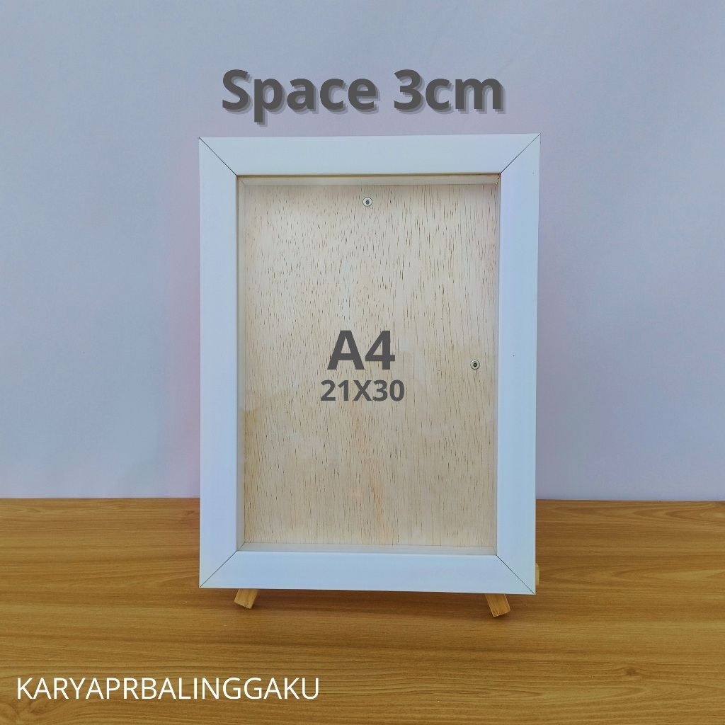 Bingkai Mahar/Frame pop up scrapbook Putih 3D A4 + Akrilik