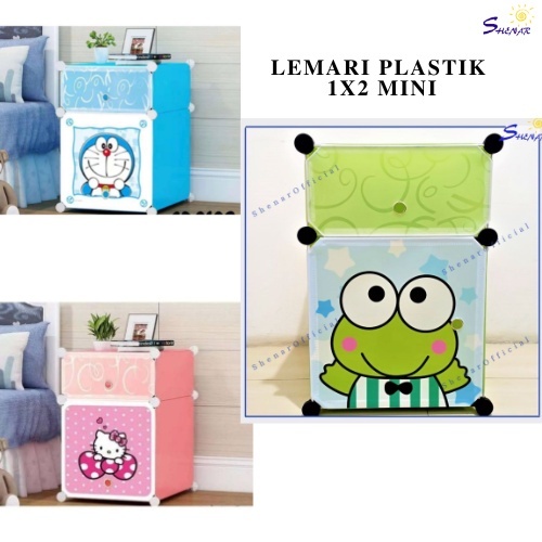 SHENAR - LEMARI PLASTIK MINI KARAKTER - LEMARI PLASTIK BEDSIDE - LEMARI PLASTIK MINI 1X2 - LEMARI BU