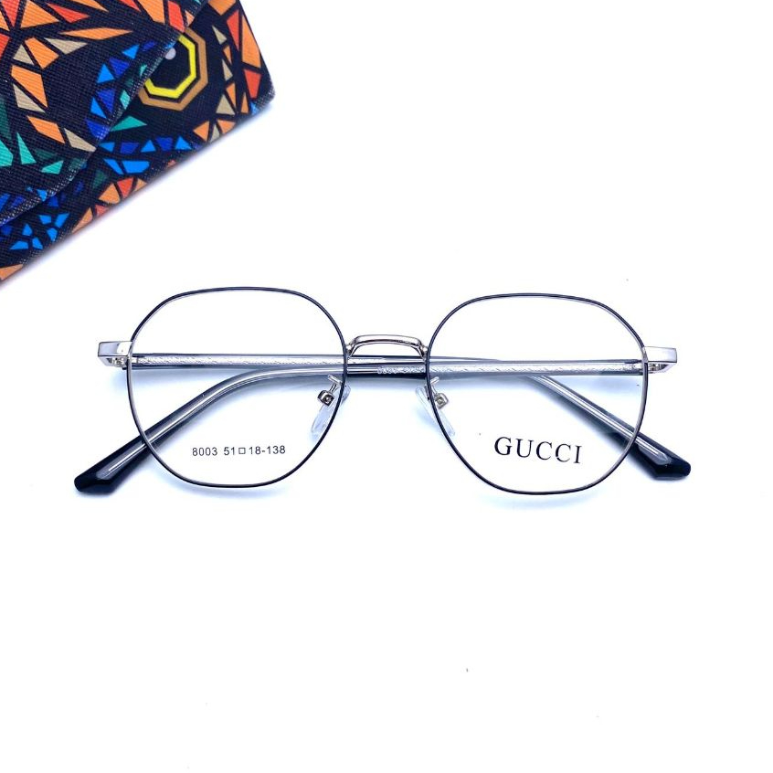 Kacamata Wanita Model Segi Enam Ringan Antiradiasi Photocromic