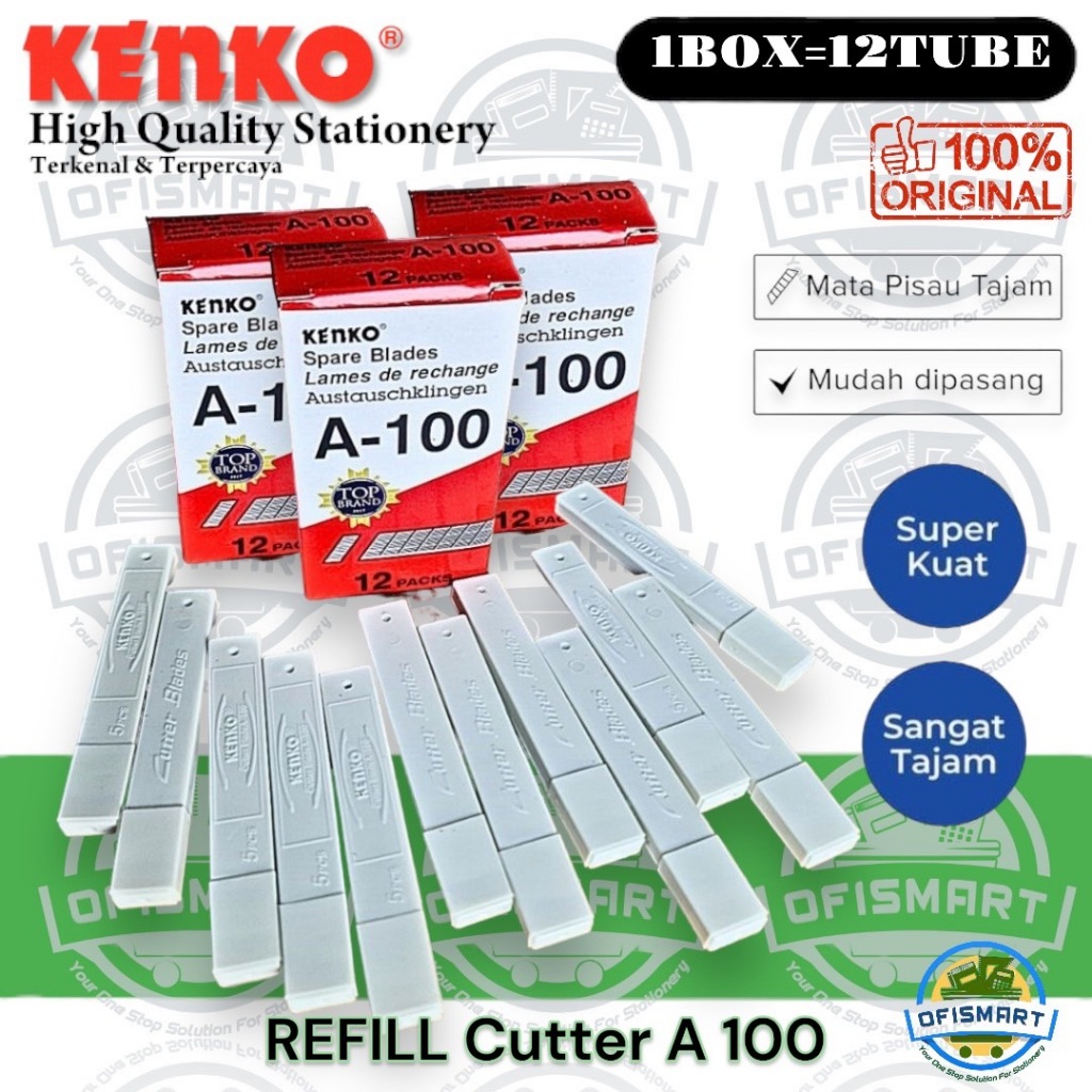 

Kenko Refill Blade A 100 | Isi Cutter | @1Ktk=12 Tube