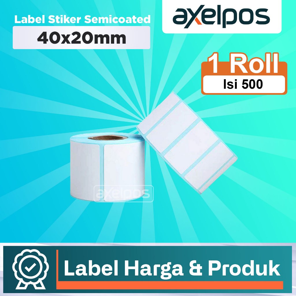 

Label Stiker Semicoated 1Line 40x20mm Isi 500 Lembar