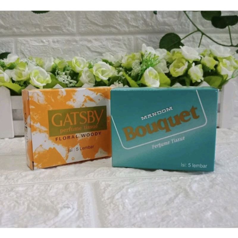 tisu Gatsby, mandom sachet isi5 sachet /kotak