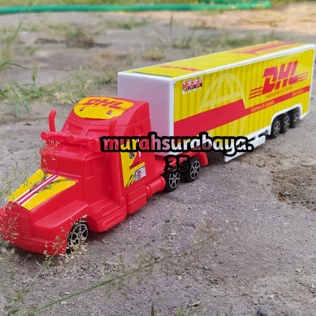 Mainan Mobil Truk Kontainer Pengangkut Ekspedisi  Panjang OCT 6033 I Mainan Truk Box Kontainer Panja