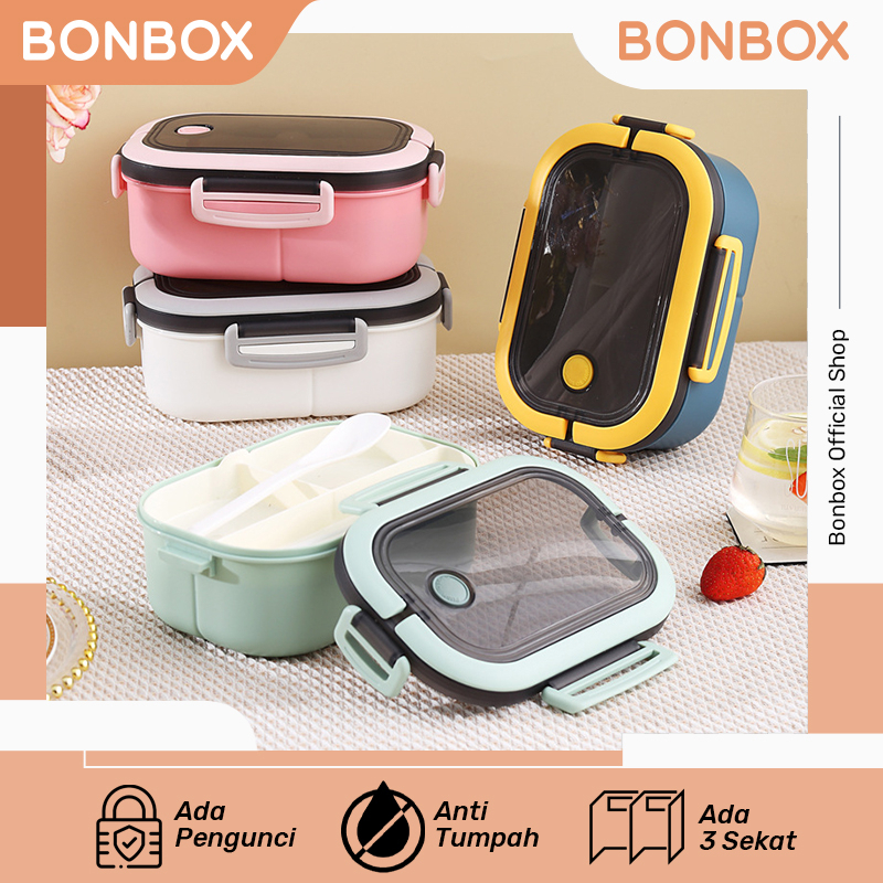 BONBOX Kotak Makan / Lunch Box / Kotak Bekal Anak BTW 21203 / 40 single / 70 / 100