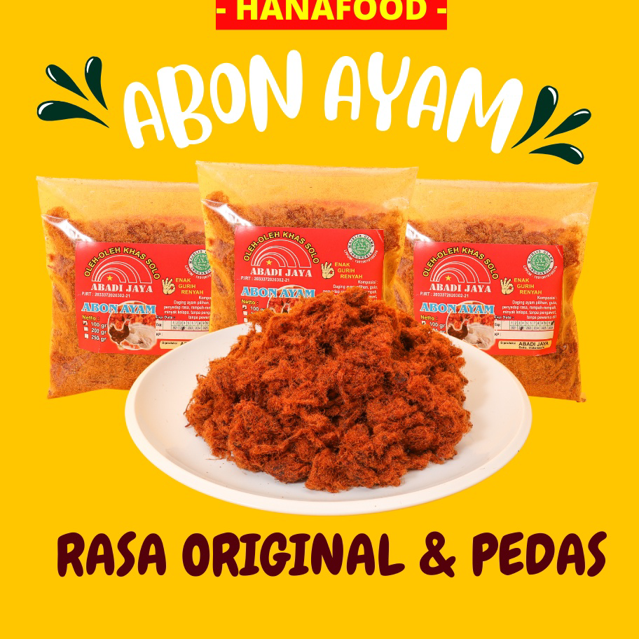 

Serba Murah ABON AYAM ORIGINAL & SPICY | ABON AYAM RASA ORIGINAL DAN RASA PEDAS | A011