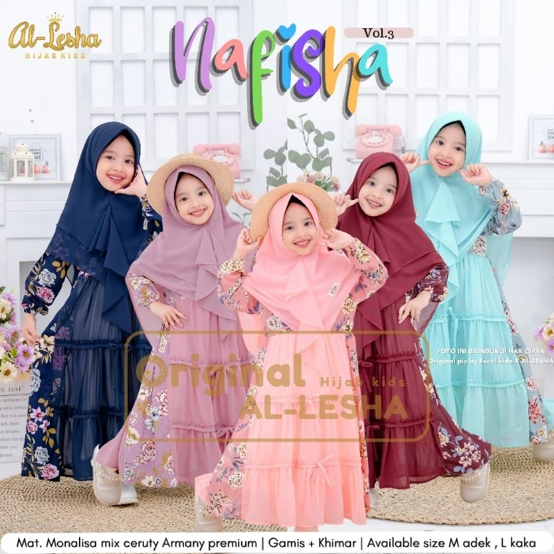 Amerta Kids // NAFISHA #3 // Excel Kids // Gamis Set Khimar // Gamis Kids // Gamis Eksklusif// Gamis