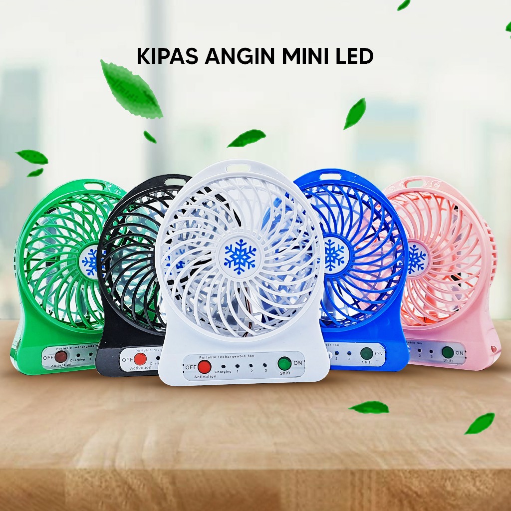 KIPAS ANGIN BISA DI CAS / KIPAS ANGIN MINI LED / KIPAS ANGIN KECIL