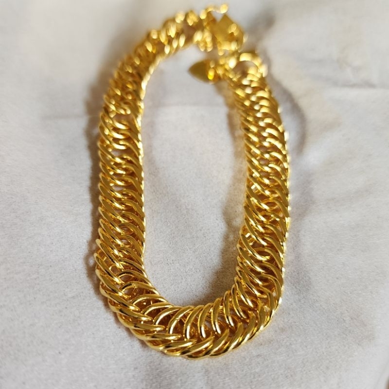 Gelang Lipan Lapis Emas Lebar 11mm