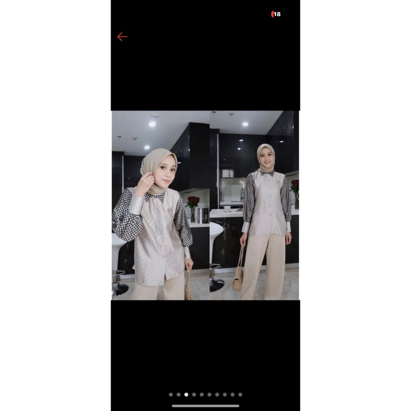 PRELOVED MONO SHIRT VANILLA HIJAB / MONOGRAM VANILLA HIJAB