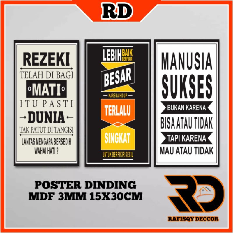Poster Dinding kata kata bijak,bisa costum gambar