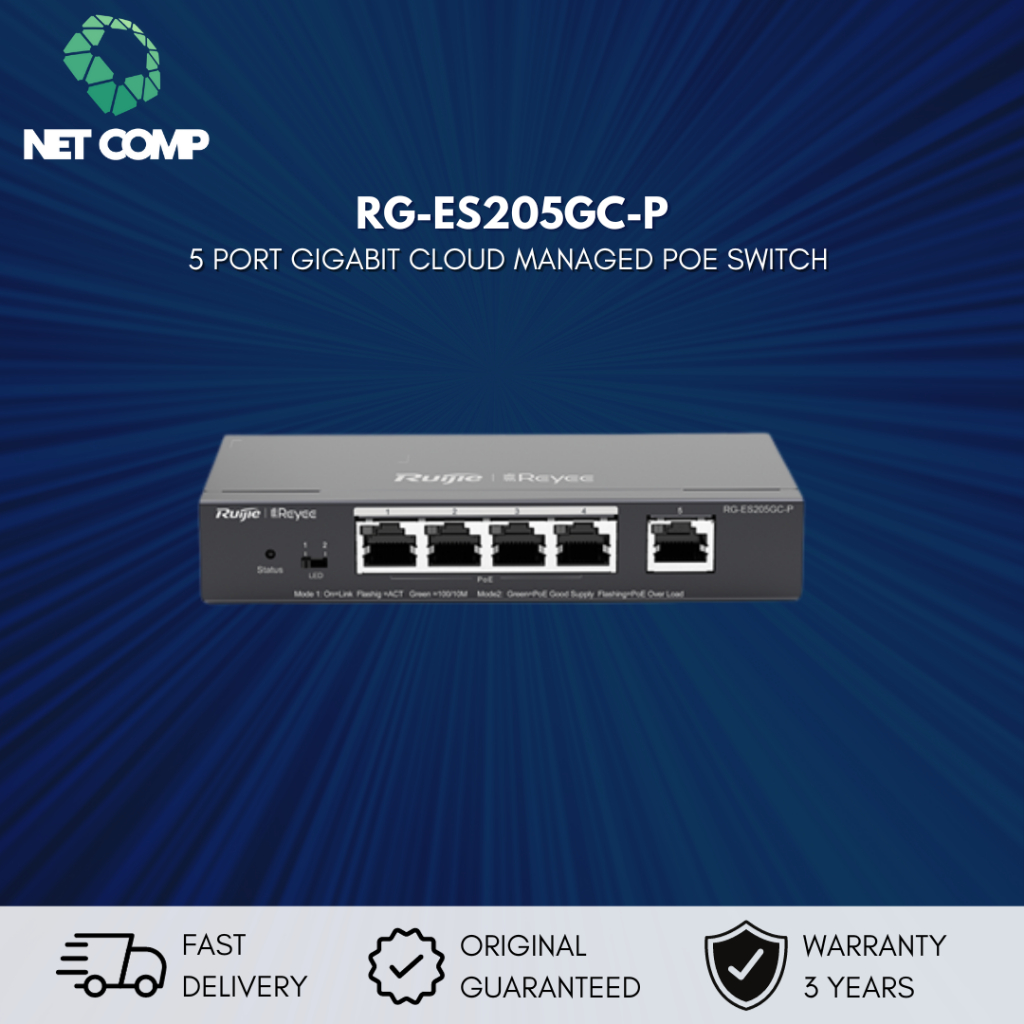 RUIJIE REYEE RG-ES205GC-P POE 5 PORTS GIGABIT MANAGE SWITCH