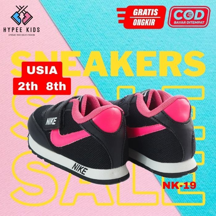 Sepatu Sneakers Anak Sekolah Nike Kids Anak Laki-laki Perempuan Cewek Cowok 2 3 4 5 6 7 8 tahun Mura
