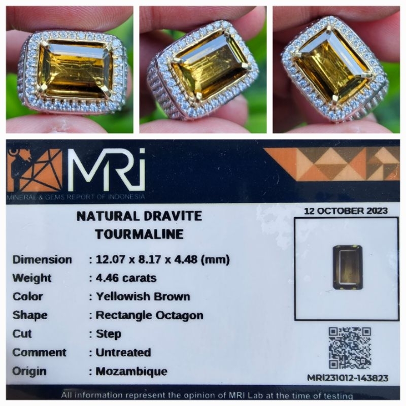 Natural Yellowish Brown Dravite Tourmaline Memo 4.46 crt