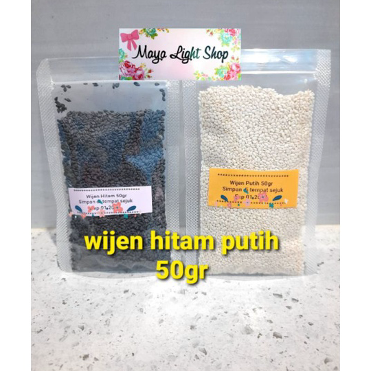 

➫➻❀✺ Biji wijen putih wijen hitam 50gr 100gr sesame seed organic white black sesame halal bahan sushi taburan kimbap gimbap kimchi Terbaru