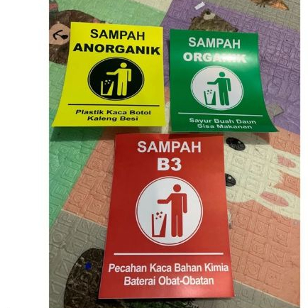 

Sign Sticker MAcam-macam sampah ukuran 15cm x 20cm