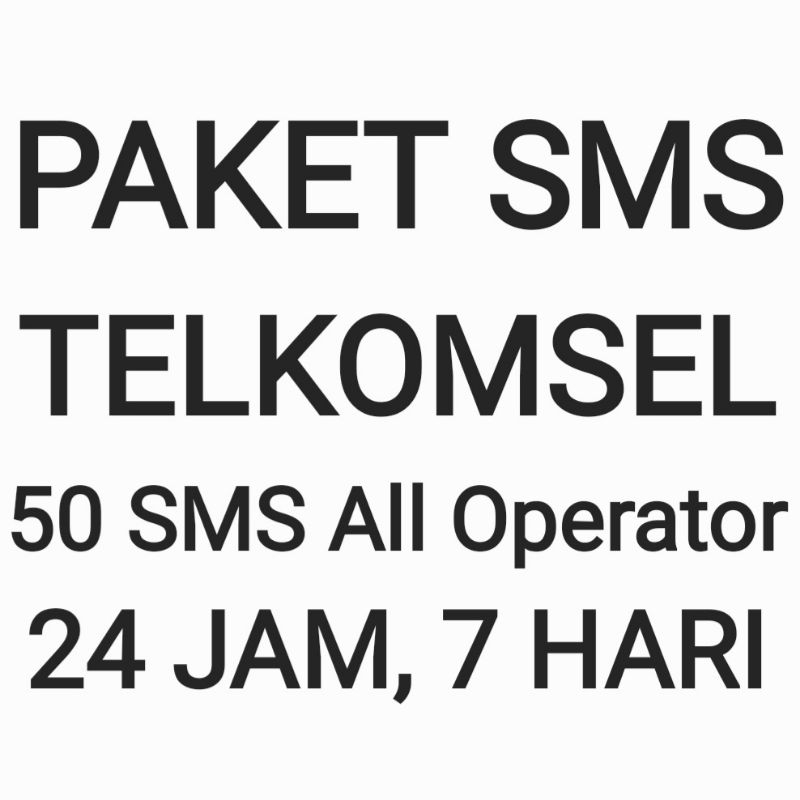 **[CHAT DULU SEBELUM ORDER]Paket SMS Pesan Telkomsel 7 Hari Minggu Seminggu Mingguan 24 Jam All Semu