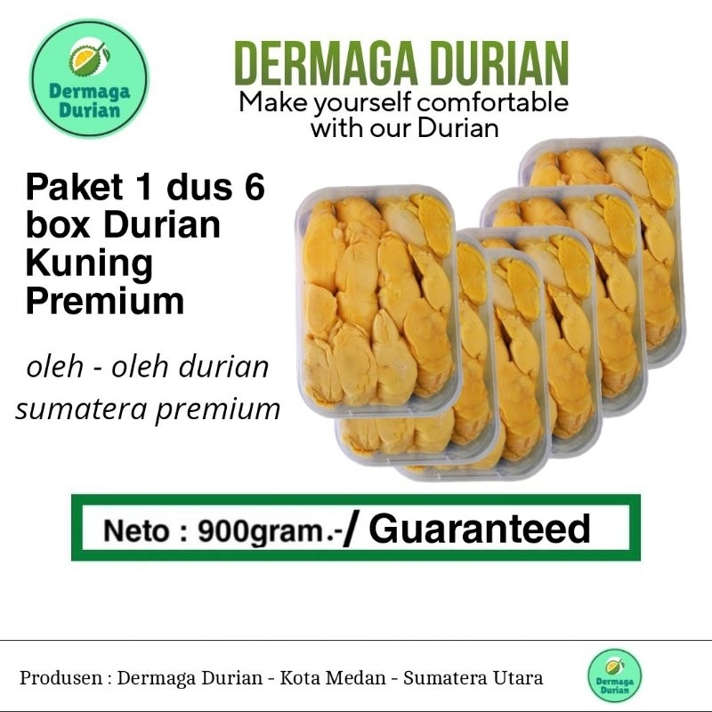 

DERMAGA DURIAN KUPAS KUNING SUMATERA / PAKET OLEH - OLEH DURPAS 1 DUS ISI 6 BOX