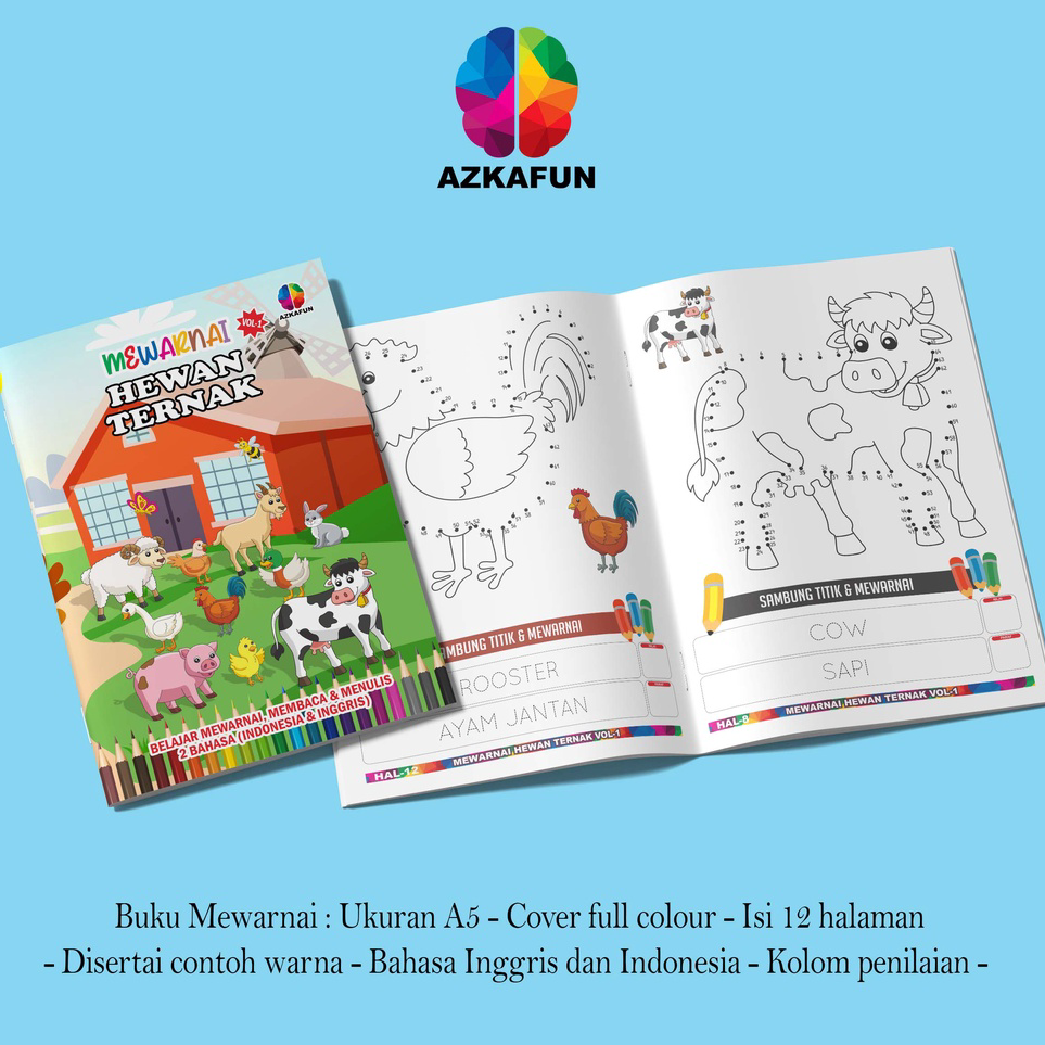 

Murah PAKET 24 BUKU MEWARNAI VOL 1 Full colour - buku mewarnai anak Bestseller