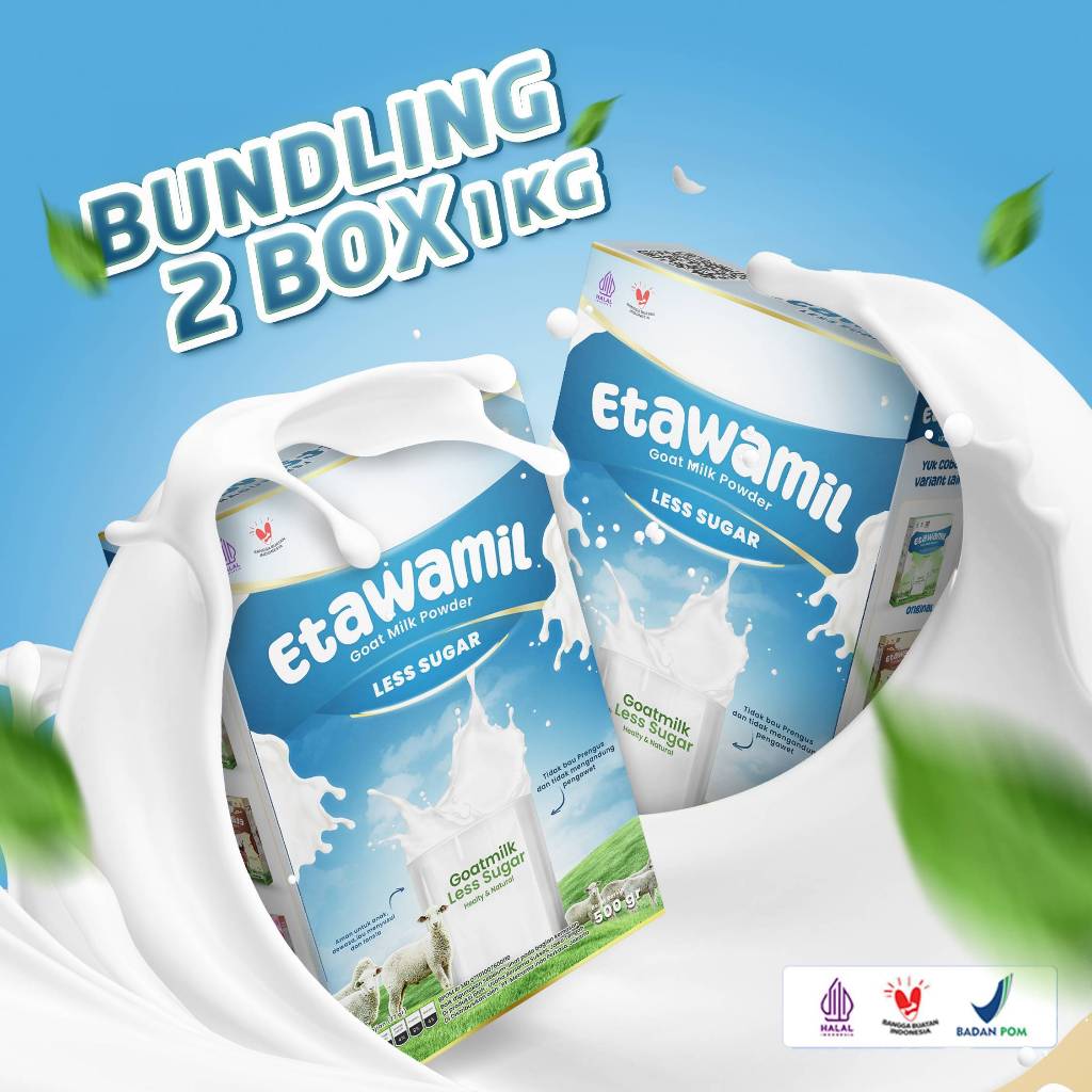 

ETAWAMIL TANPA GULA NON SUGAR Susu Kambing Etawa Bubuk Original 1000g / 1 KG