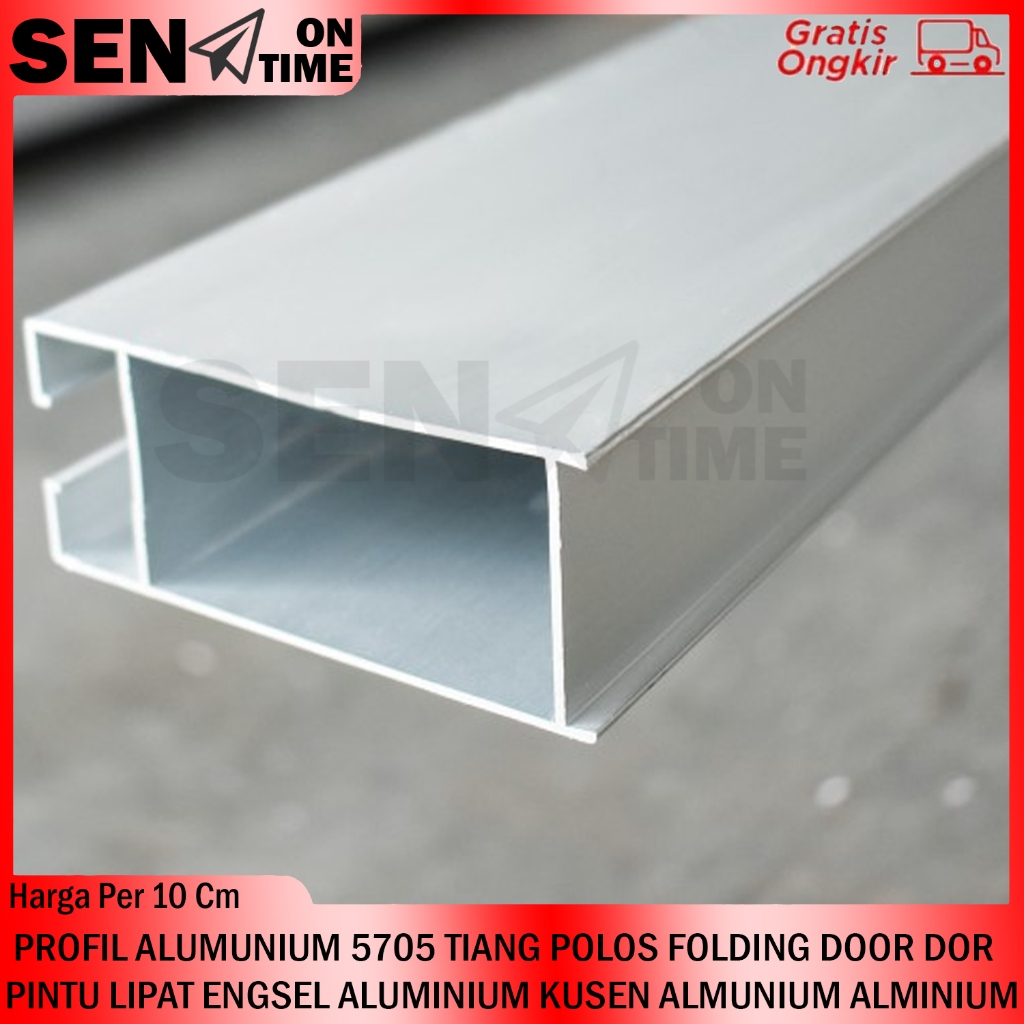 PROFIL ALUMUNIUM TIANG POLOS FOLDING DOOR PER 10 CM KUSEN PINTU LIPAT ENGSEL ALUMINIUM ALMUNIUM ALMI